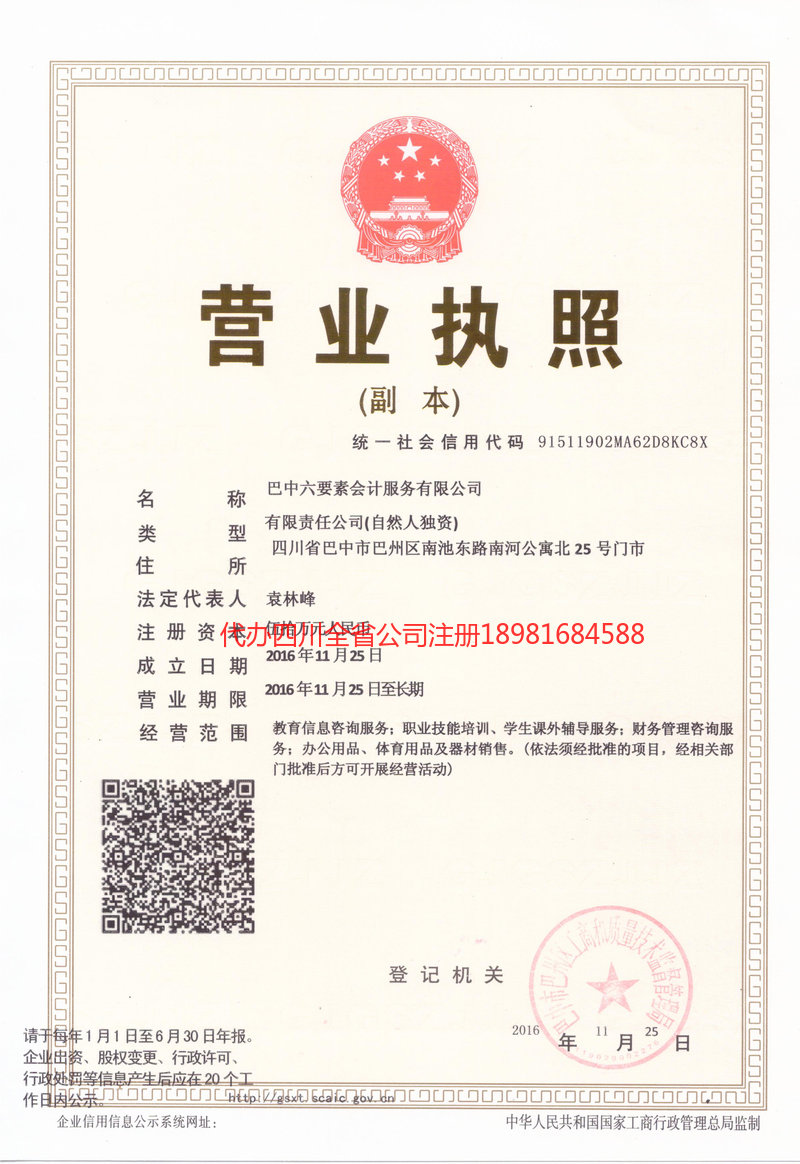 宣汉宣汉六要素会计服务有限公司